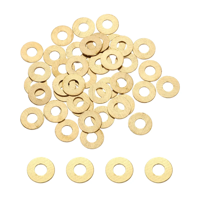 M6x14x1mm Flat Washer, 56PCS Brass Automotive Drain Plug Gasket, Golden