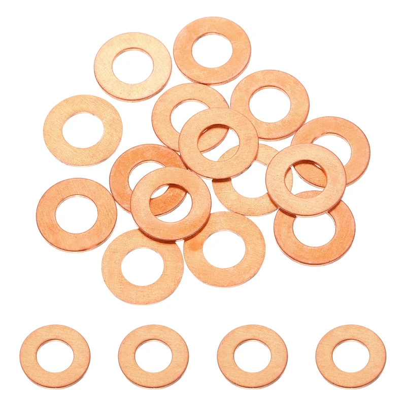 16 Pcs M8 Flat Washer, 8mm ID 16mm OD 1mm Thickness Copper Sealing Ring