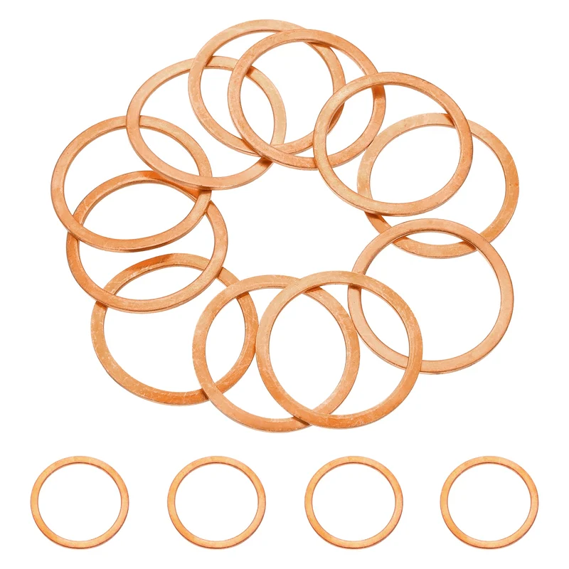 16 Pcs M33 Flat Washer, 33mm ID 40mm OD 1.5mm Thickness Copper Sealing Ring
