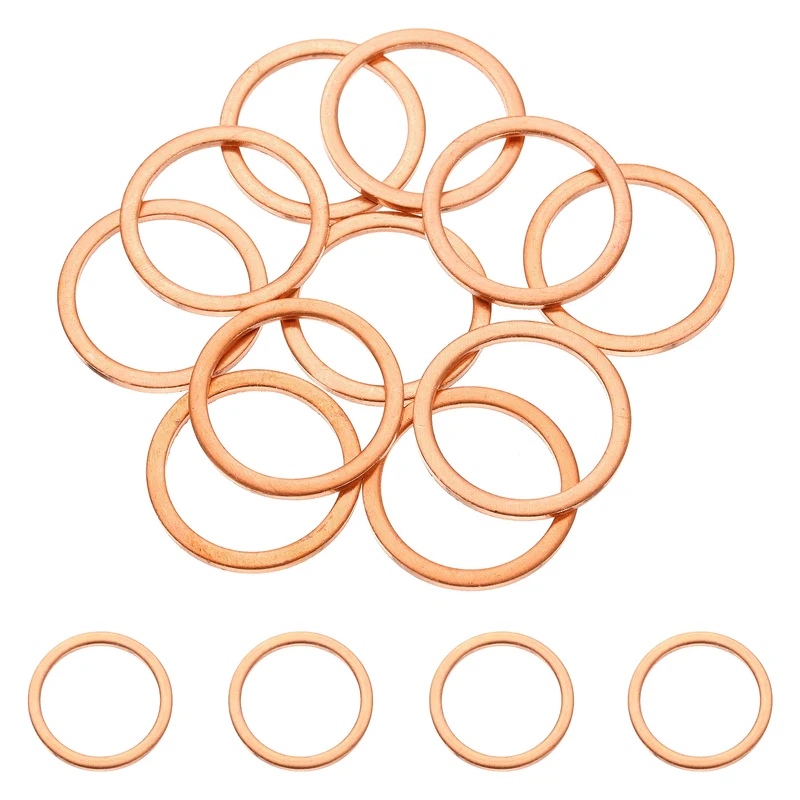 16 Pcs M26 Flat Washer, 26mm ID 32mm OD 2mm Thickness Copper Sealing Ring