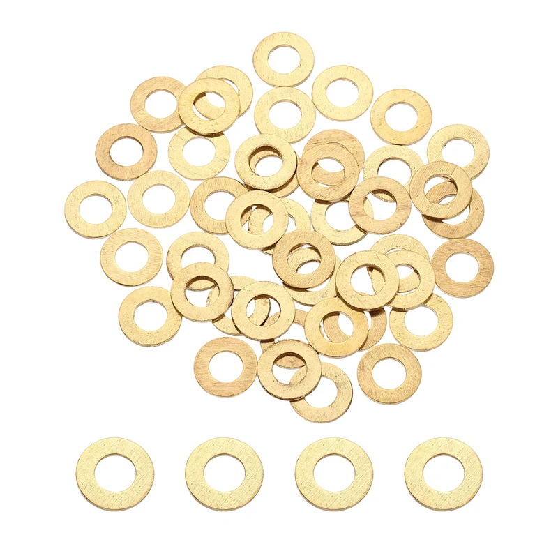 M6x12x1mm Flat Washer, 56PCS Brass Automotive Drain Plug Gasket, Golden