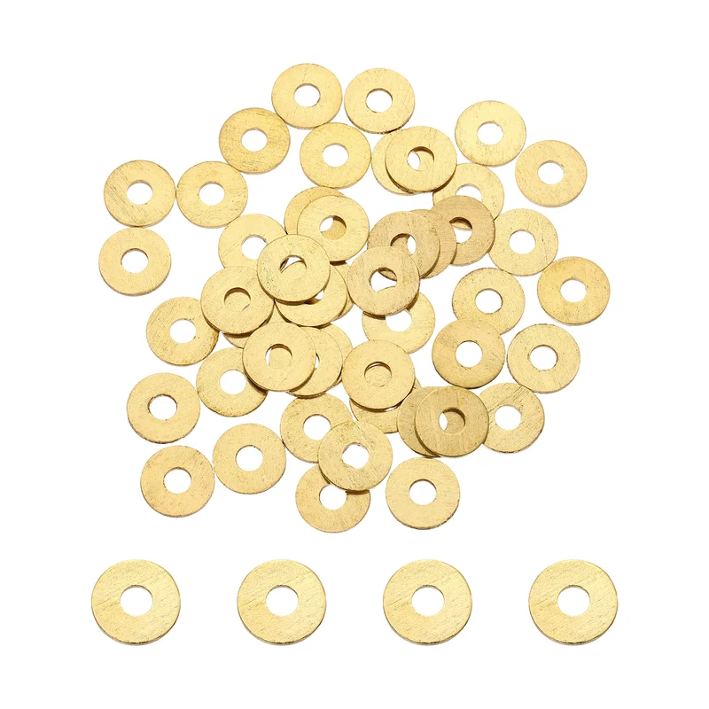 M4x12x1mm Flat Washer, 56PCS Brass Automotive Drain Plug Gasket, Golden