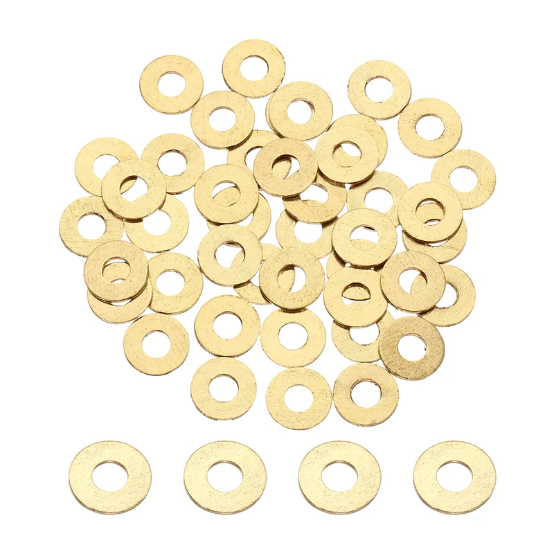 M4x10x0.8mm Flat Washer, 110PCS Brass Automotive Drain Plug Gasket, Golden