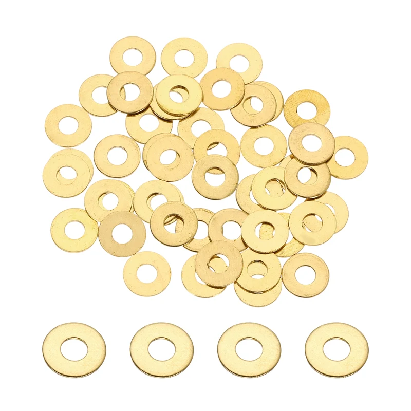 M3x8x0.8mm Flat Washer, 110PCS Brass Automotive Drain Plug Gasket, Golden
