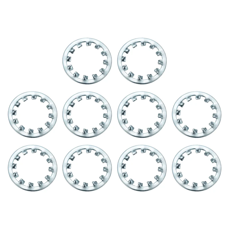 10Pcs 7/8" Zinc-Plated Carbon Steel Internal Tooth Lock Washer