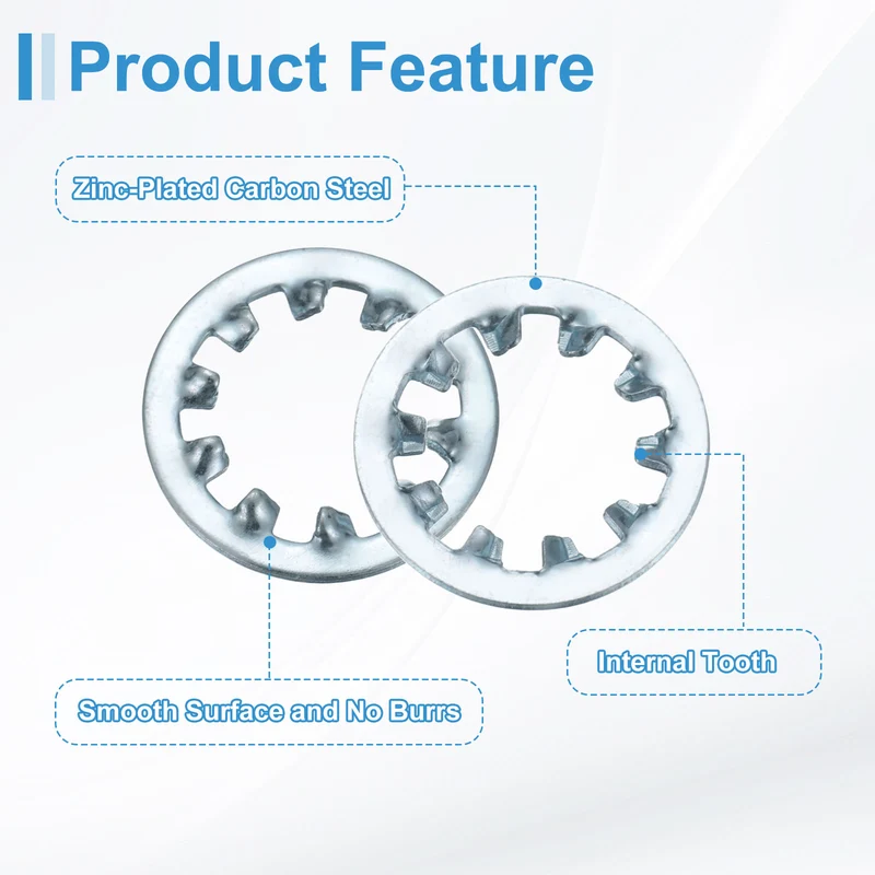 20Pcs 5/8" Zinc-Plated Carbon Steel Internal Tooth Lock Washer