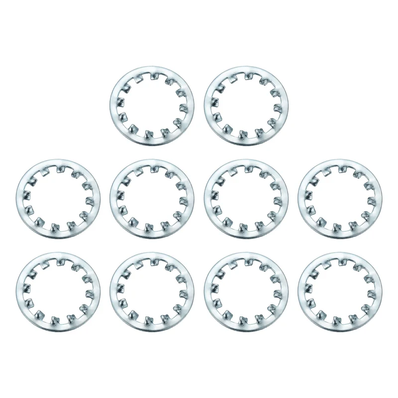 10Pcs 3/4" Zinc-Plated Carbon Steel Internal Tooth Lock Washer