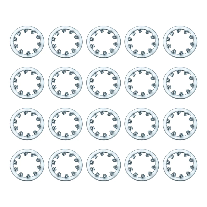 20Pcs 1/2" Zinc-Plated Carbon Steel Internal Tooth Lock Washer