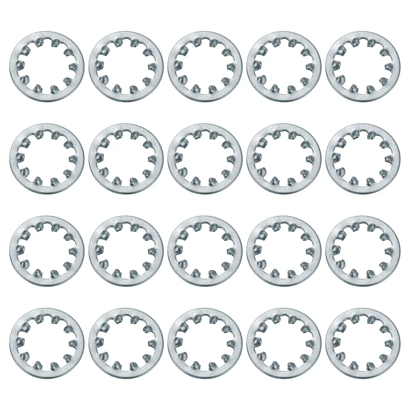 20Pcs 7/16" Zinc-Plated Carbon Steel Internal Tooth Lock Washer
