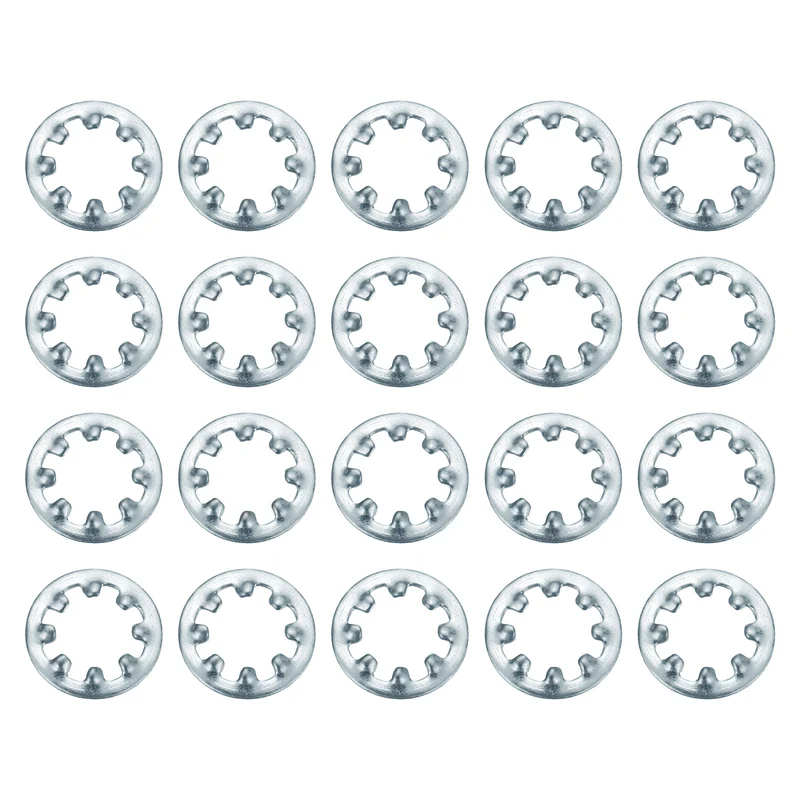 100Pcs 10# Zinc-Plated Carbon Steel Internal Tooth Lock Washer