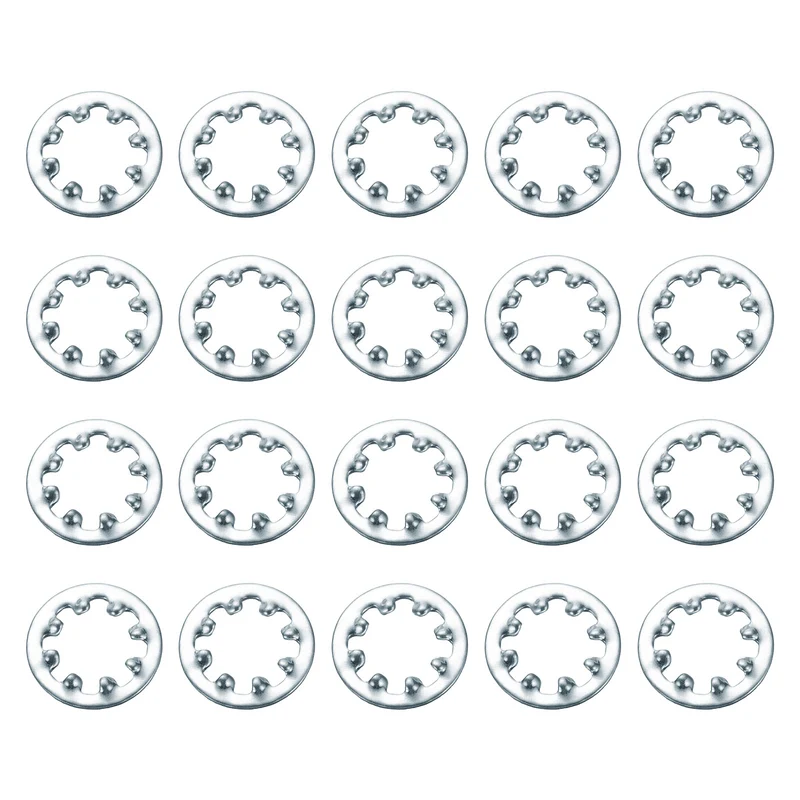 100Pcs 8# Zinc-Plated Carbon Steel Internal Tooth Lock Washer