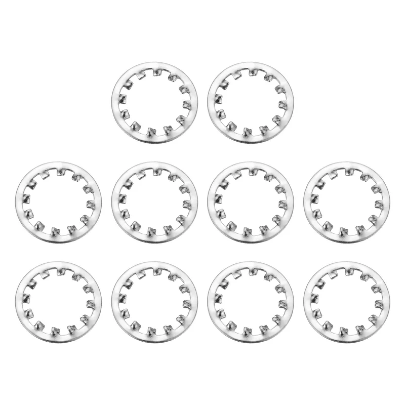 10Pcs 3/4" 304 Stainless Steel Internal Tooth Lock Washer