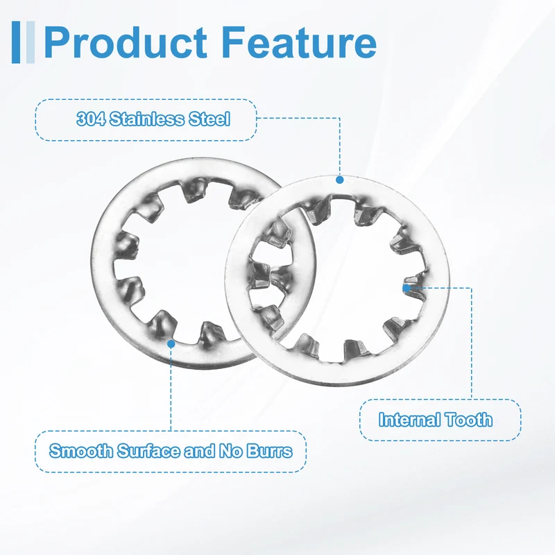 20Pcs 5/8" 304 Stainless Steel Internal Tooth Lock Washer