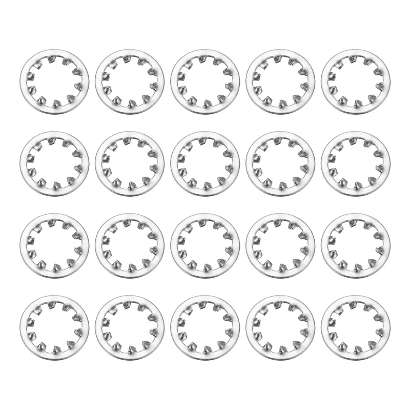 20Pcs 1/2" 304 Stainless Steel Internal Tooth Lock Washer