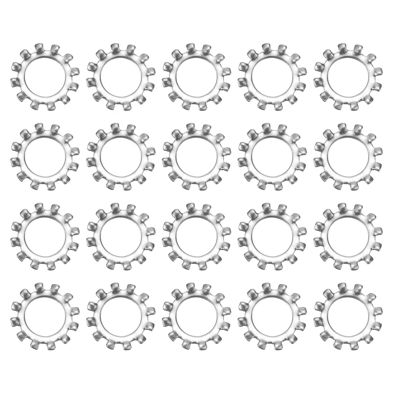 20Pcs 3/8" 304 Stainless Steel External Tooth Lock Washer