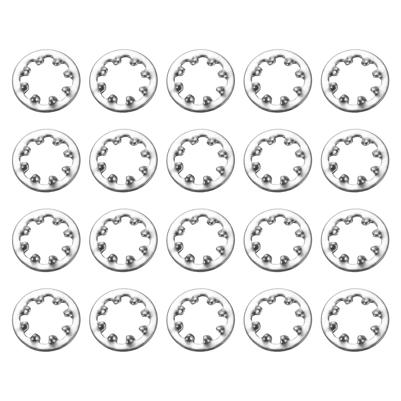 100Pcs 8# 304 Stainless Steel Internal Tooth Lock Washer