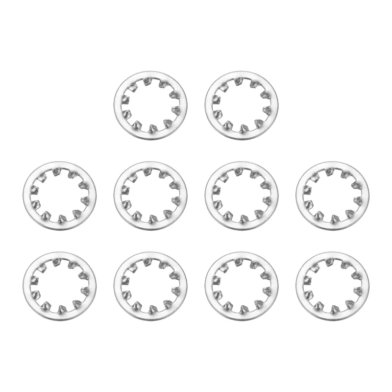 10Pcs 5/8" 304 Stainless Steel Internal Tooth Lock Washer