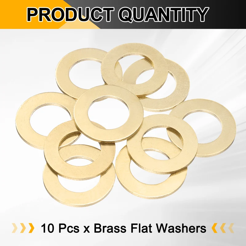 10Pcs M20 Flat Washer, 36mmx20mmx2mm Brass Sealing Washers for Screws Bolt