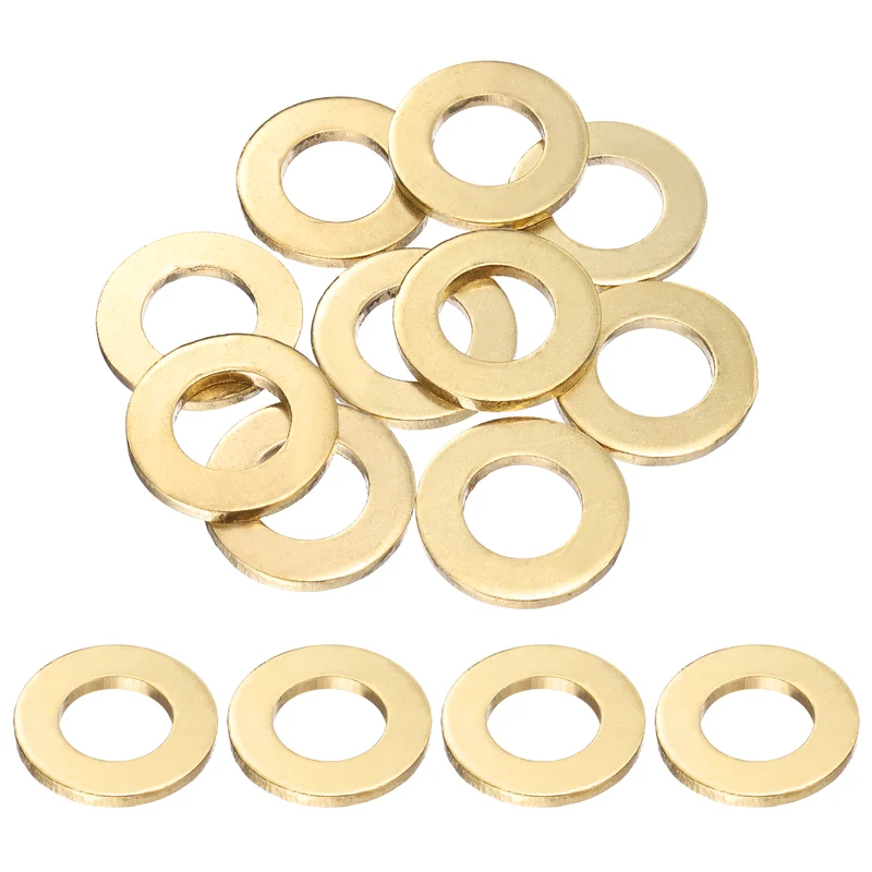 10Pcs M16 Flat Washer, 30mmx16mmx3mm Brass Sealing Washers for Screws Bolt