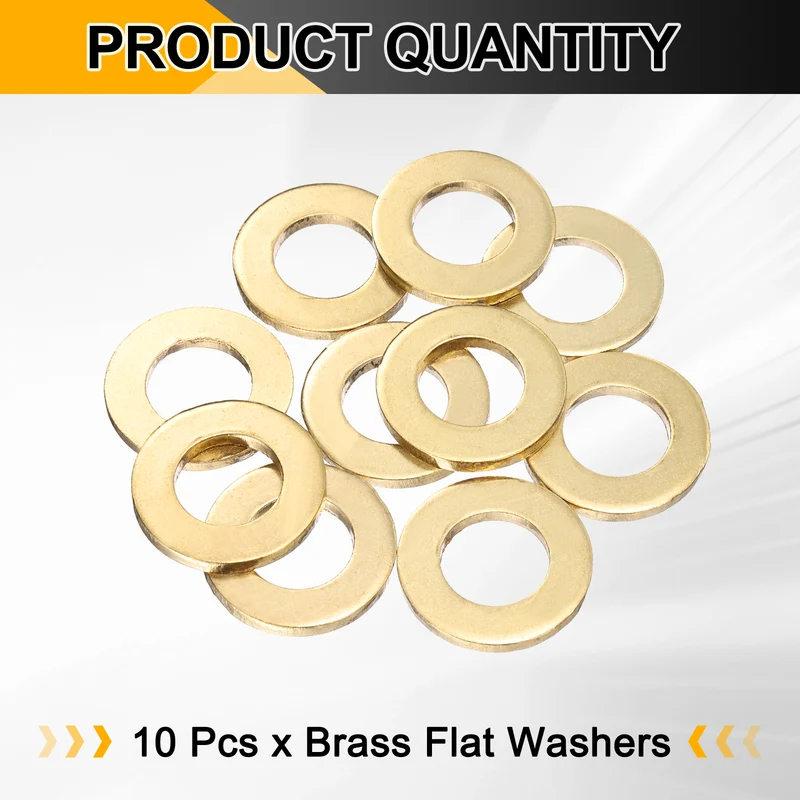 10Pcs M16 Flat Washer, 30mmx16mmx3mm Brass Sealing Washers for Screws Bolt