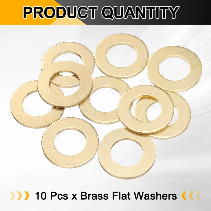 10Pcs M16 Flat Washer 30x16x2mm Brass Sealing Washers for Screws Bolt]