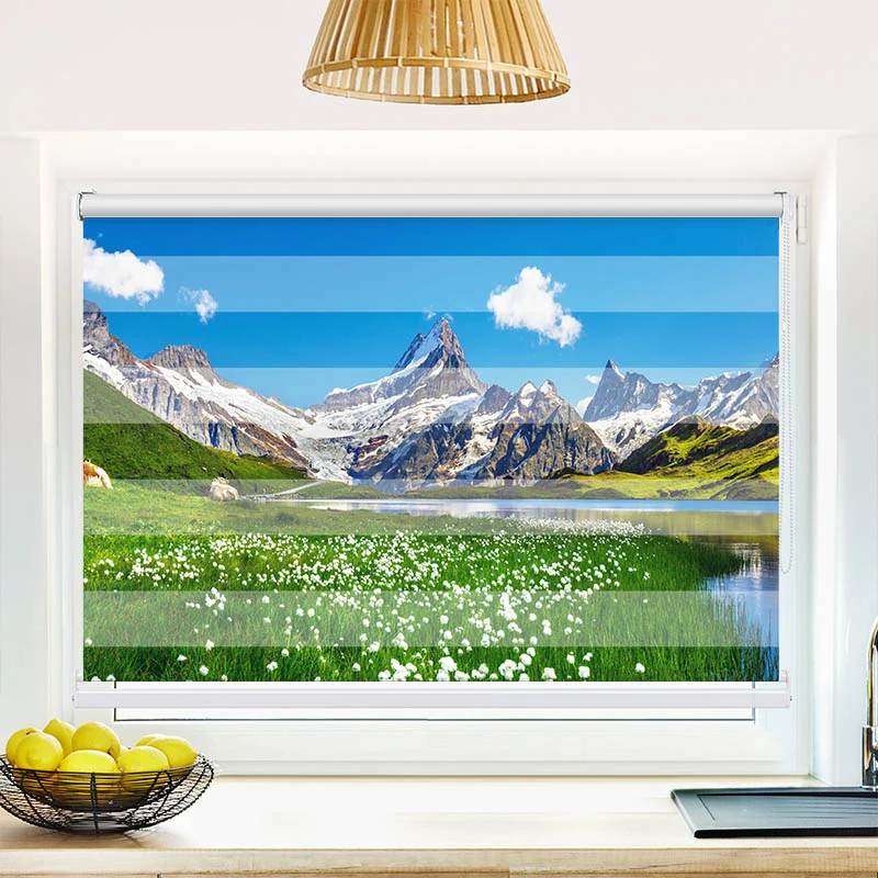 Klemmfix Doppelrollo "Schweizer Alpen Bachalpsee" | Klemm Doppelrollo
