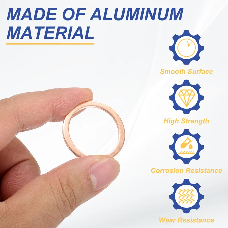 M24x30x1.5mm Flat Washers, 12PCS Copper Automotive Drain Plug Gaskets, Purple