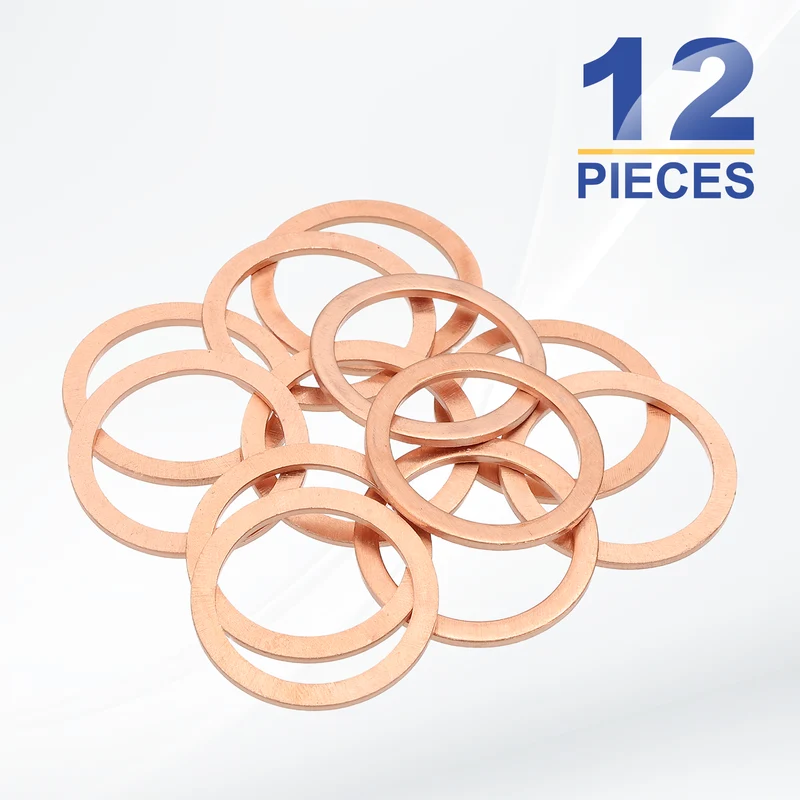 M22x28x1.5mm Flat Washers, 12PCS Copper Automotive Drain Plug Gaskets, Purple