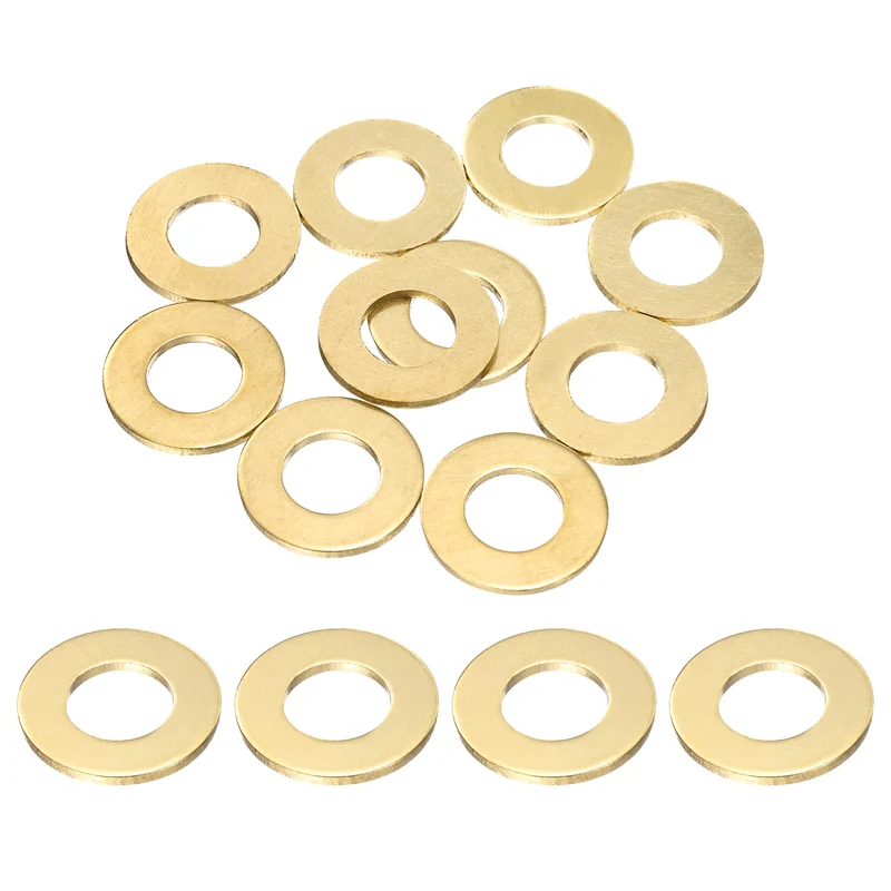10Pcs M14 Flat Washer, 28mmx14mmx2mm Brass Sealing Washers for Screws Bolt
