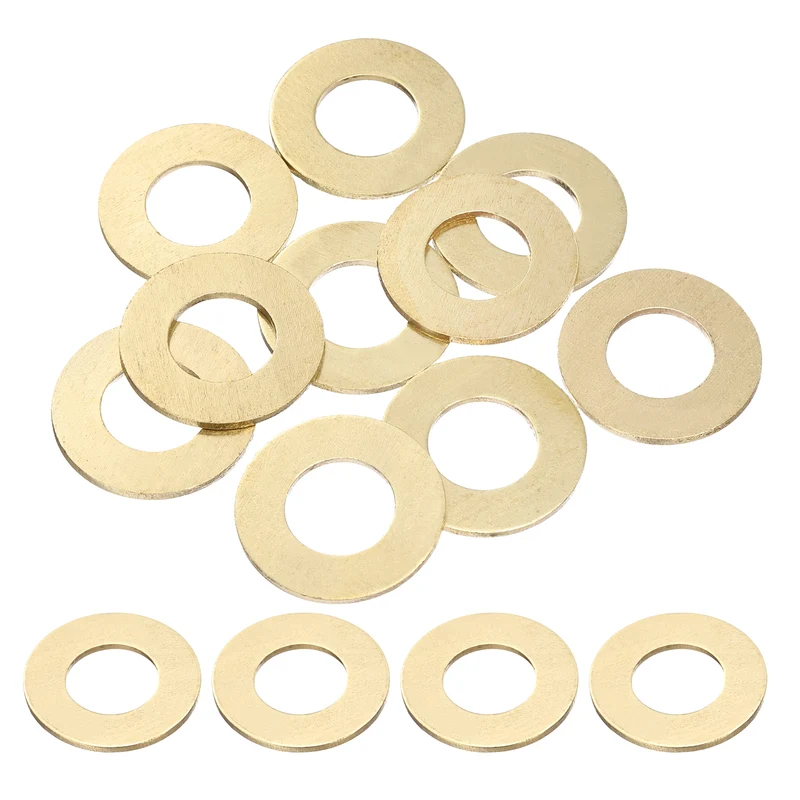10Pcs M14 Flat Washer, 28mmx14mmx1.5mm Brass Sealing Washers for Screws Bolt
