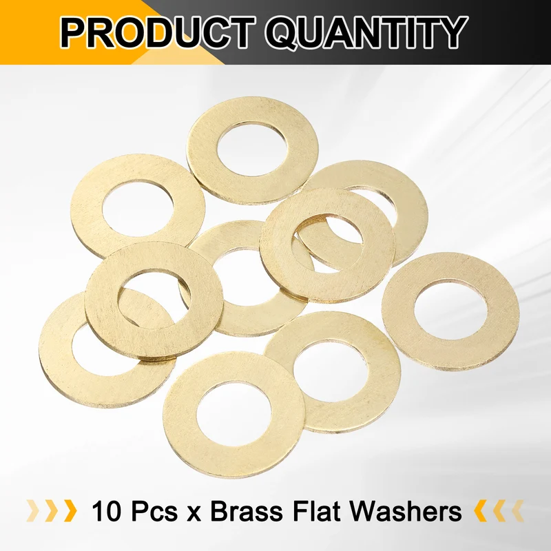 10Pcs M14 Flat Washer, 28mmx14mmx1.5mm Brass Sealing Washers for Screws Bolt