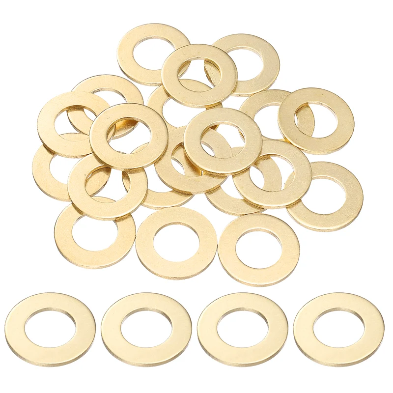 20Pcs M16 Flat Washer, 30mmx16mmx2mm Brass Sealing Washers for Screws Bolt