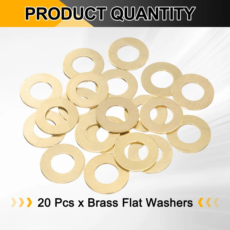 20Pcs M14 Flat Washer, 28mmx14mmx1.5mm Brass Sealing Washers for Screws Bolt