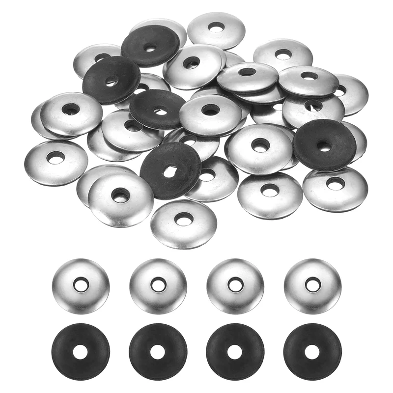 120Pcs Neoprene Washer, 1/4"x31/32" Stainless Steel EPDM Bonded Sealing Gasket