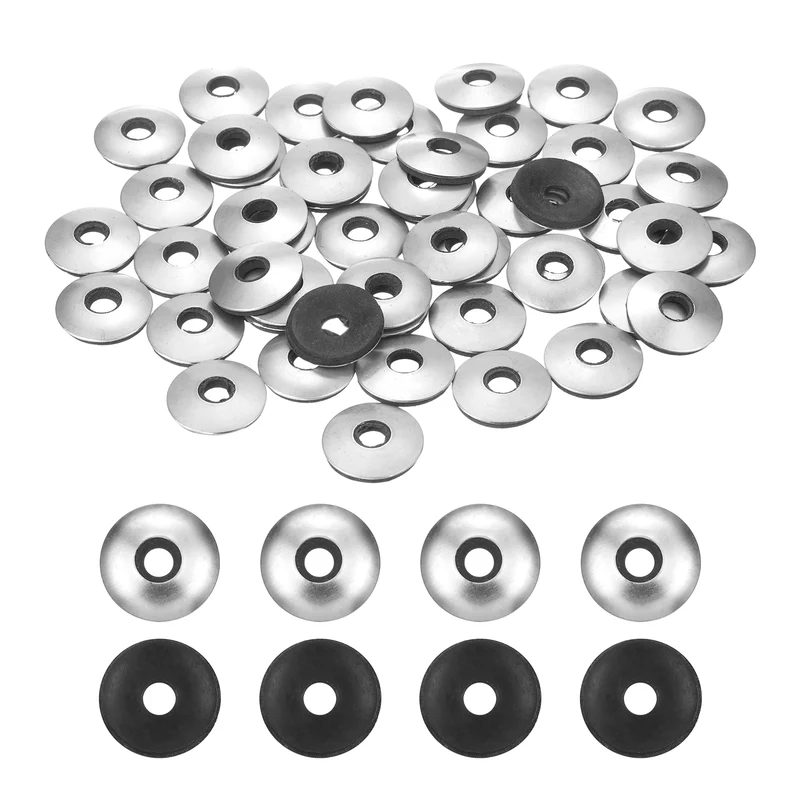 120Pcs Neoprene Washer, 1/4"x3/4" Stainless Steel EPDM Bonded Sealing Gasket