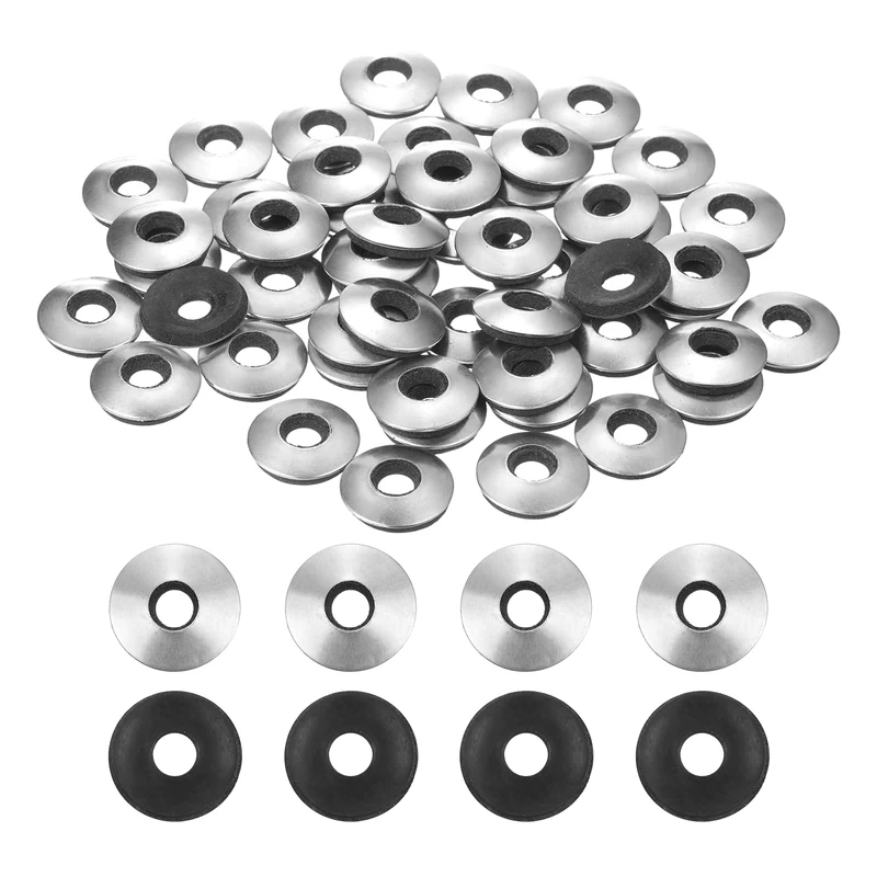 120Pcs Neoprene Washer, 1/4"x5/8" Stainless Steel EPDM Bonded Sealing Gasket