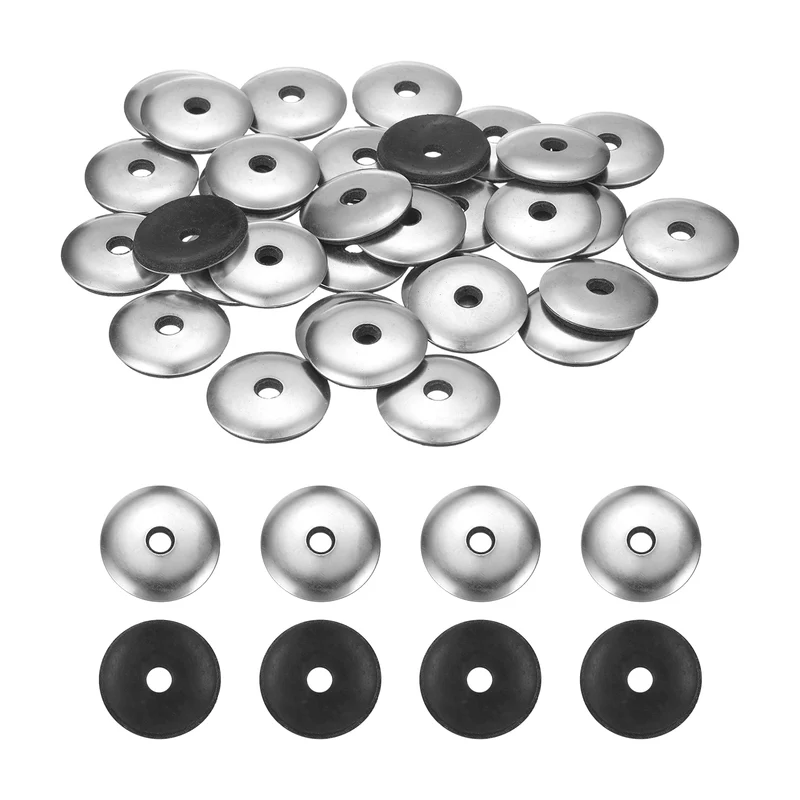 120Pcs Neoprene Washer, 7/32"x31/32" Stainless Steel EPDM Bonded Sealing Gasket