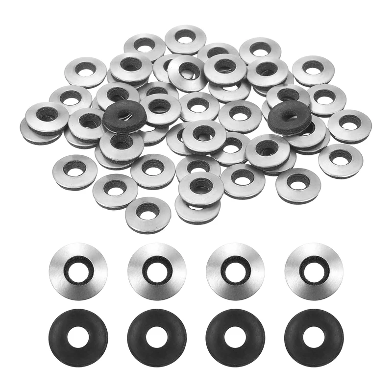 120Pcs Neoprene Washer, 7/32"x15/32" Stainless Steel EPDM Bonded Sealing Gasket