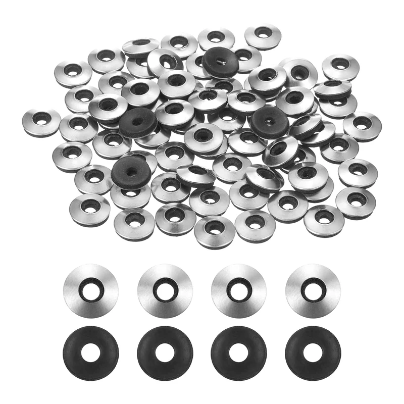 120Pcs Neoprene Washer, 5/32"x15/32" Stainless Steel EPDM Bonded Sealing Gasket