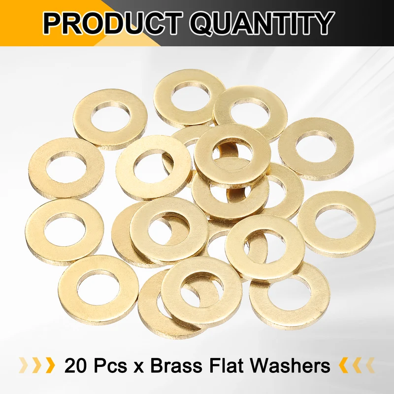 20Pcs M12 Flat Washer, 24mmx12mmx2mm Brass Sealing Washers for Screws Bolt