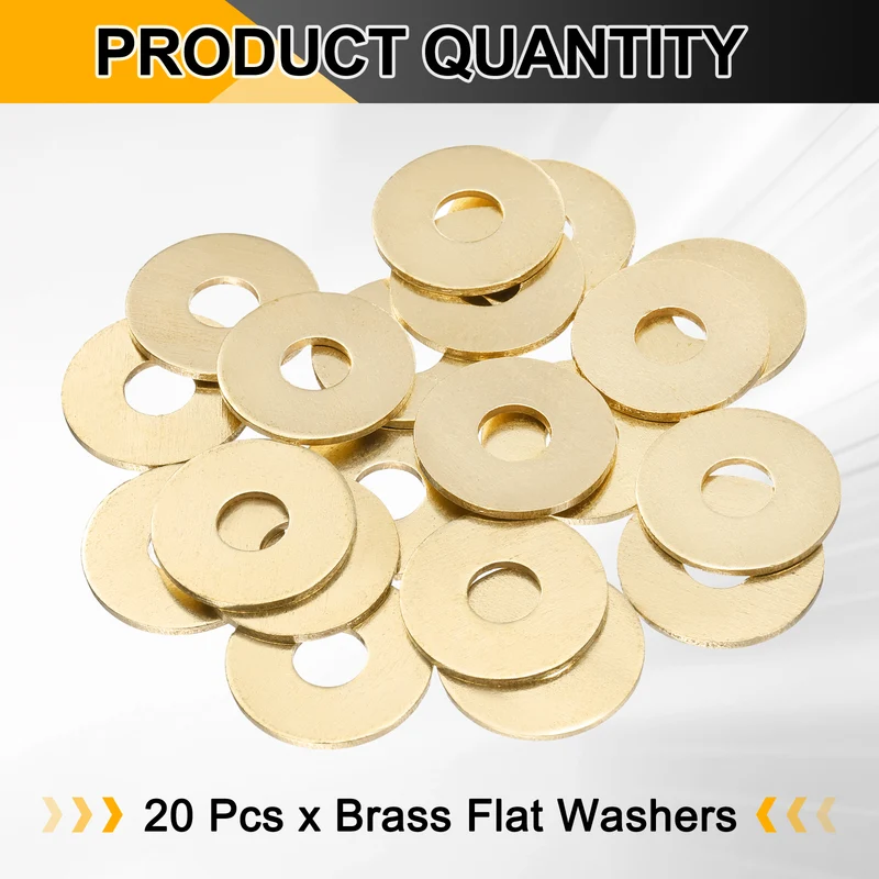 20Pcs M8 Flat Washer 24mmx8mmx1.5mm Brass Sealing Washers for Screws Bolt