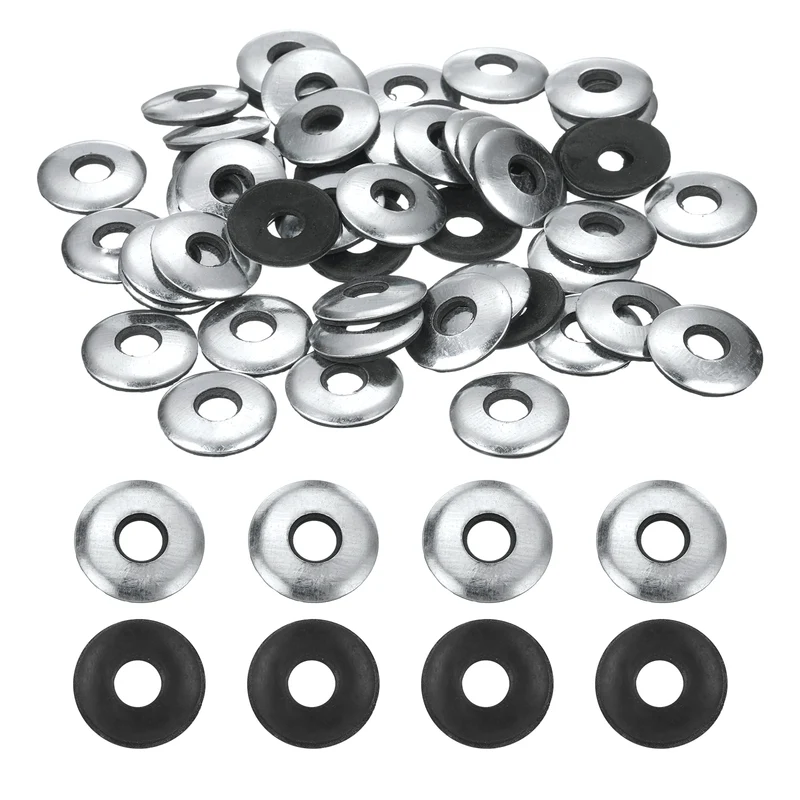 120Pcs Neoprene Washer, 5/16"x7/8" Galvanized Iron EPDM Bonded Sealing Gasket