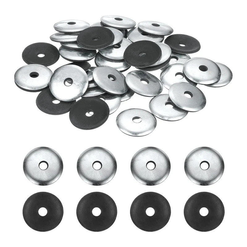 120Pcs Neoprene Washer 1/4"x1-3/16" Galvanized Iron EPDM Bonded Sealing Gasket