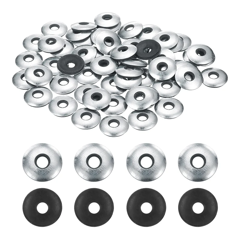 120Pcs Neoprene Washer, 1/4"x3/4" Galvanized Iron EPDM Bonded Sealing Gasket