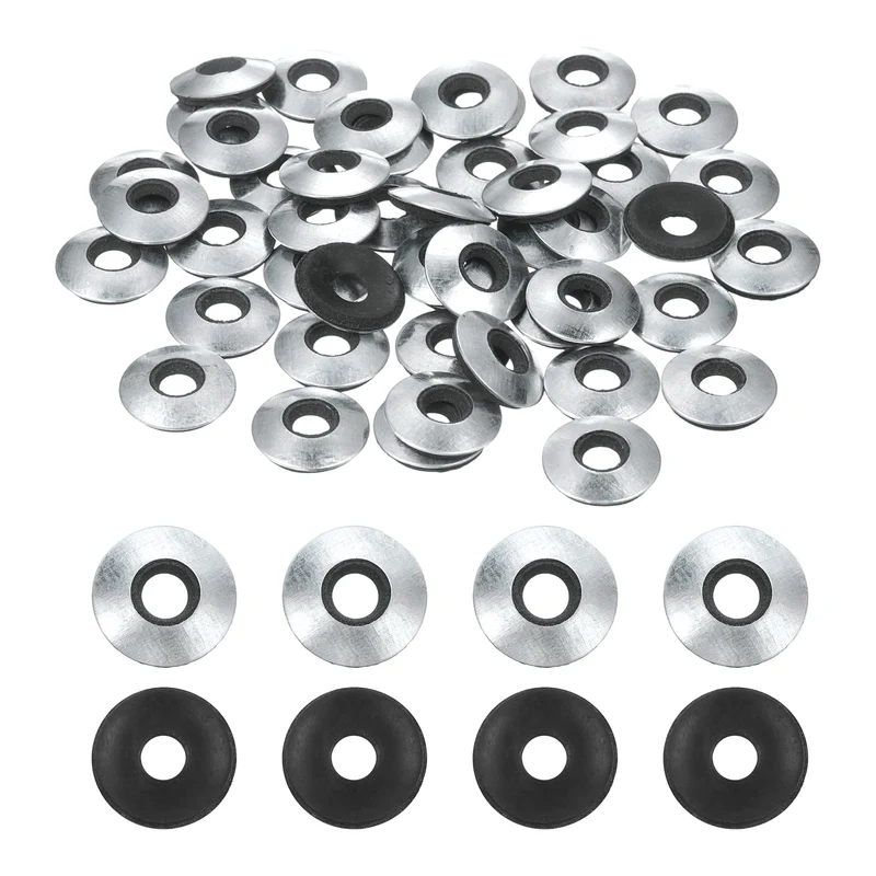 120Pcs Neoprene Washer, 1/4"x5/8" Galvanized Iron EPDM Bonded Sealing Gasket