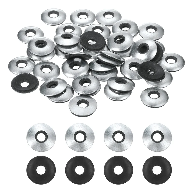 120Pcs Neoprene Washer, 7/32"x5/8" Galvanized Iron EPDM Bonded Sealing Gasket