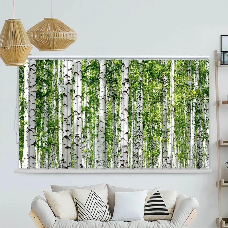 Lamellenvorhang Motiv "Birkenwald"
