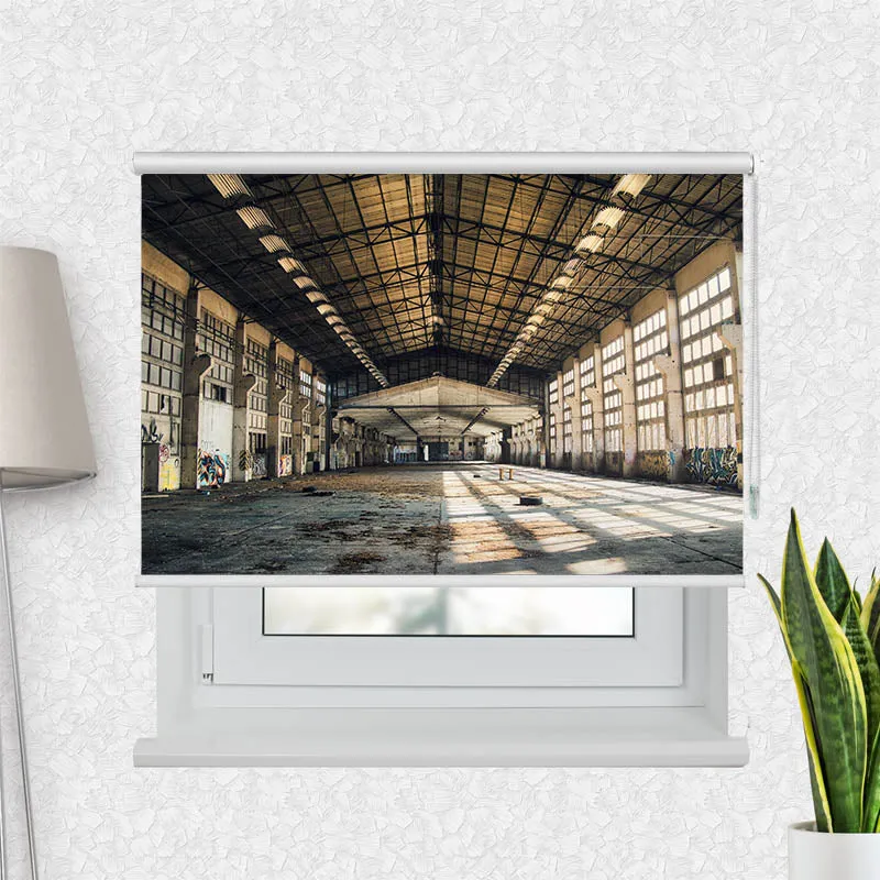 Motivrollo 'Verlassene Industriehalle' | Bis B 430 x H 440 cm