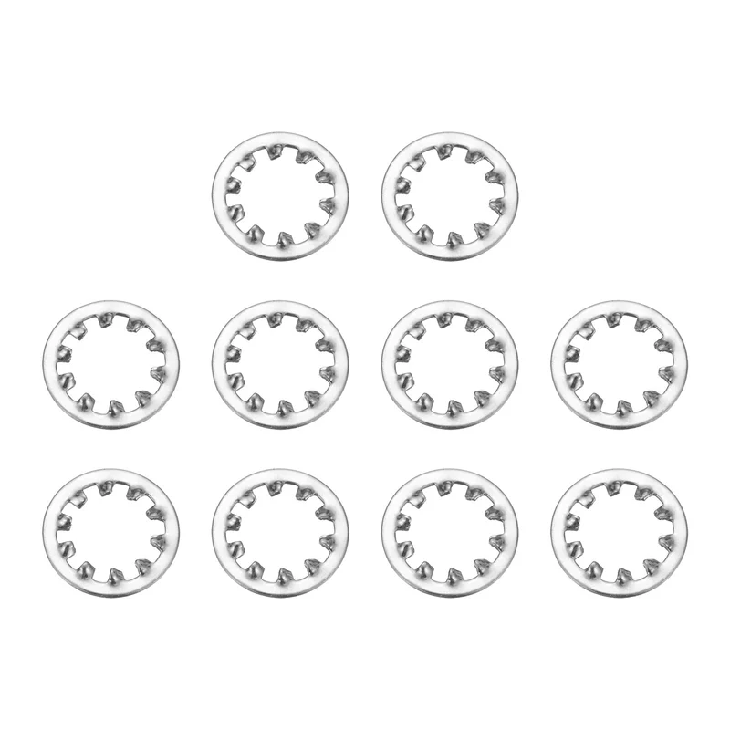 10Pcs 1/2" 304 Stainless Steel Internal Tooth Lock Washer