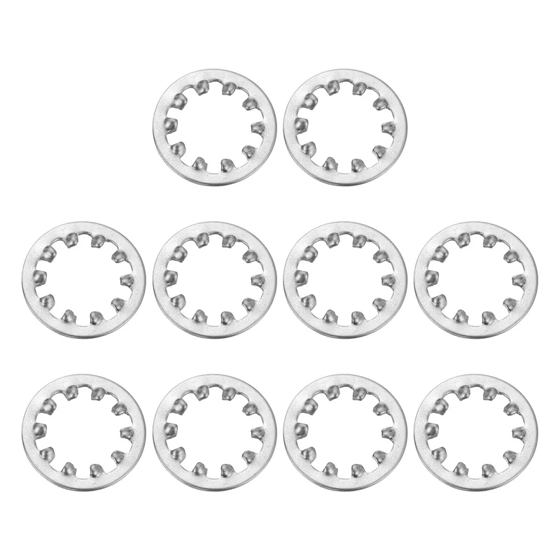 10Pcs 7/16" 304 Stainless Steel Internal Tooth Lock Washer